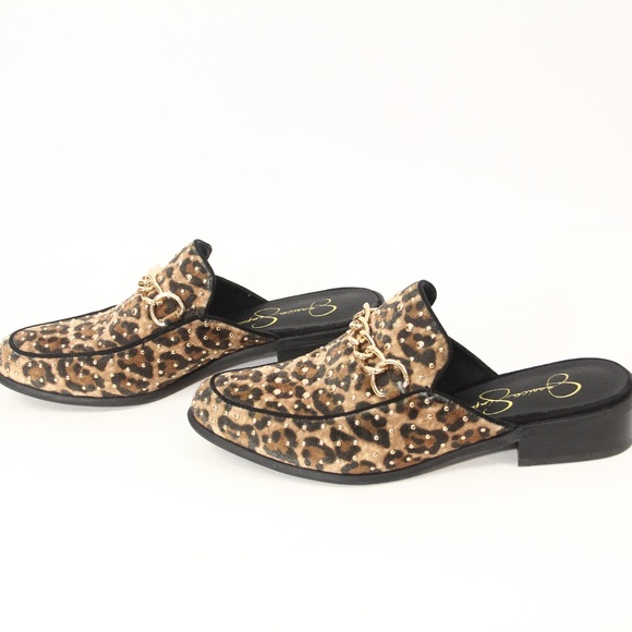 Jessica Simpson Leopard Print Shoes sz 7 Women Slip On Mules - Picture 6 of 8